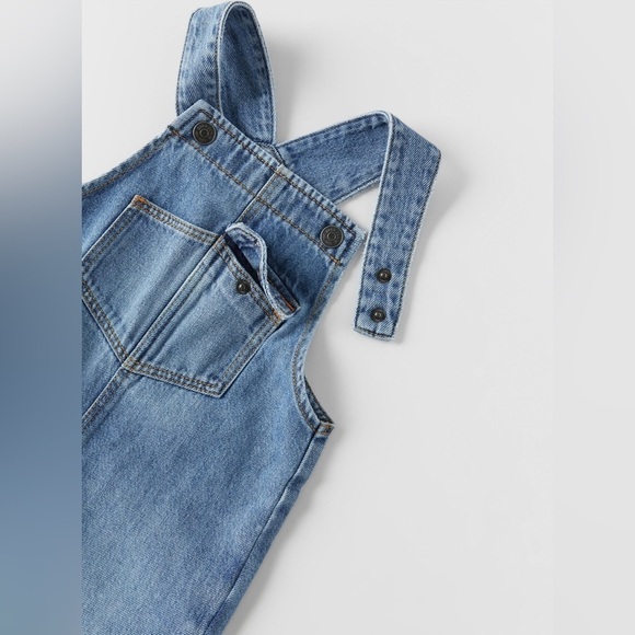 Zara Indigo Denim Jean Overalls Size 4-5 Years - Picture 4 of 11